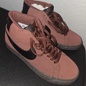 NIKE new SB BLAZER MID OXEN BROWN BIG BOYS 5.5 shoes boots Black brown